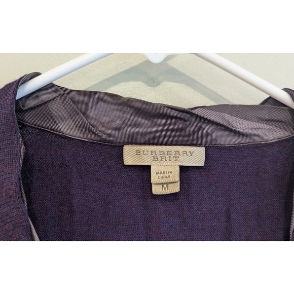 Burberry Brit 100% Merino Wool Cardigan Size Medium - Picture 3 of 9